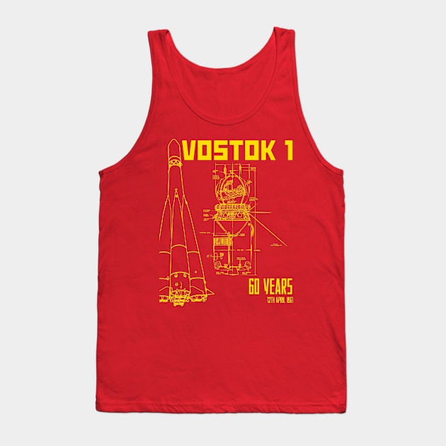 Vostok 1 Blueprint 60th Anniversary Tank Top by ScienceNStuffStudio